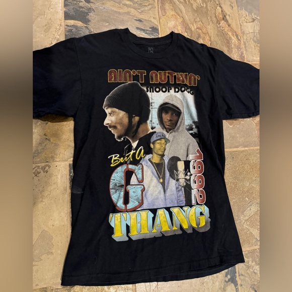 Snoop Doggy Dogg Graphic Tee Ain’t Nuthin but G Thang black Size M - Picture 1 of 4